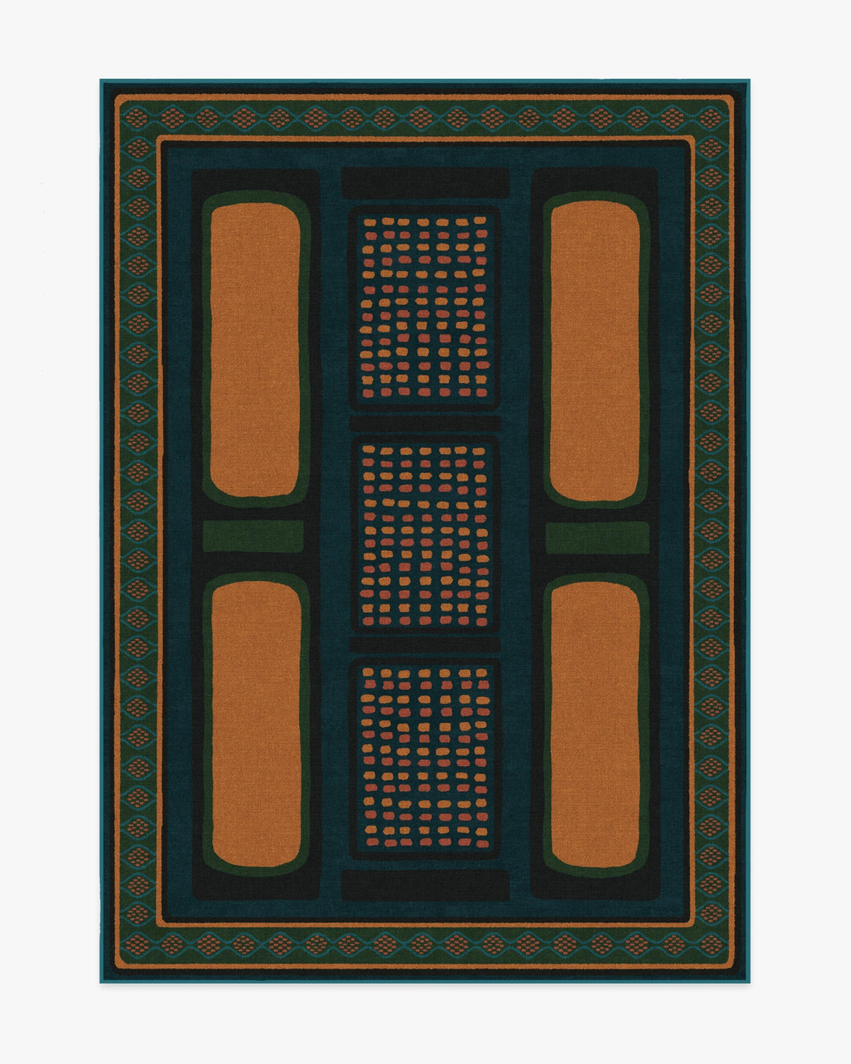 Nerissa Teal & Gold Rug by Architectural Digest