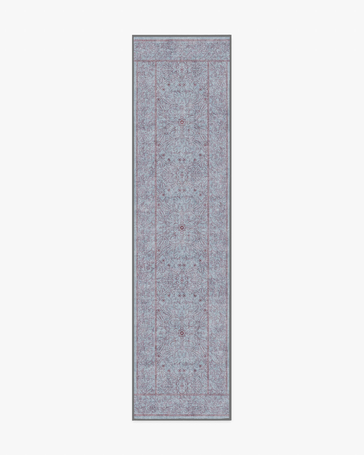 Walthamstow Slate Blue & Burgundy Rug by Morris & Co.
