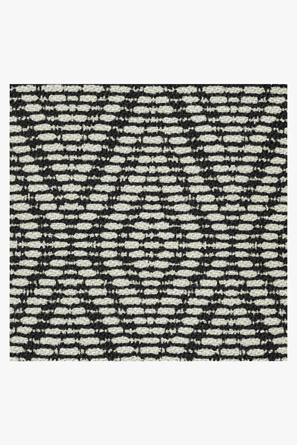 Halo Diamond Black Outdoor Rug