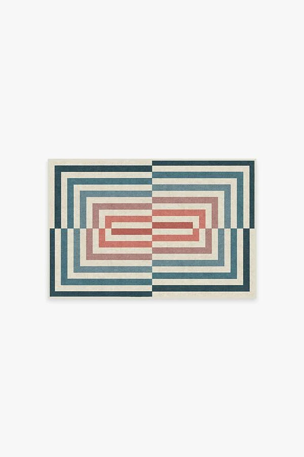 Op Art Teal Rug by Jonathan Adler