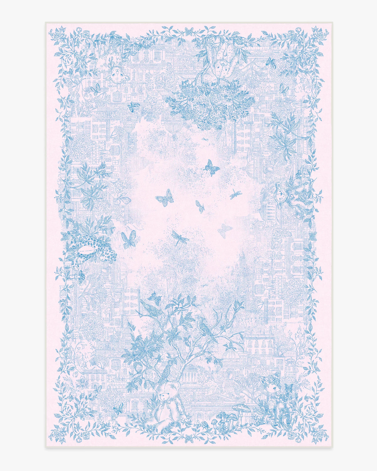 Emi Toile Soft Pink Flatwoven Rug by Humberto Leon