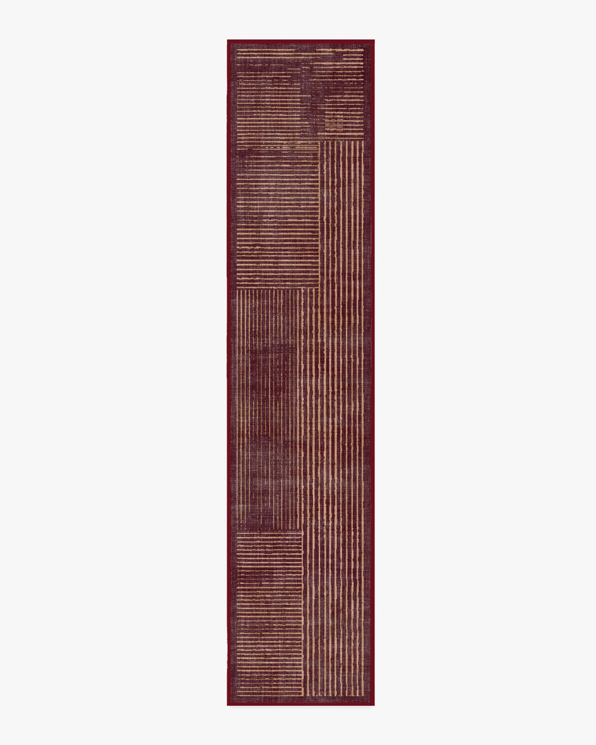 Linear Oasis Rust Red Flatwoven Rug