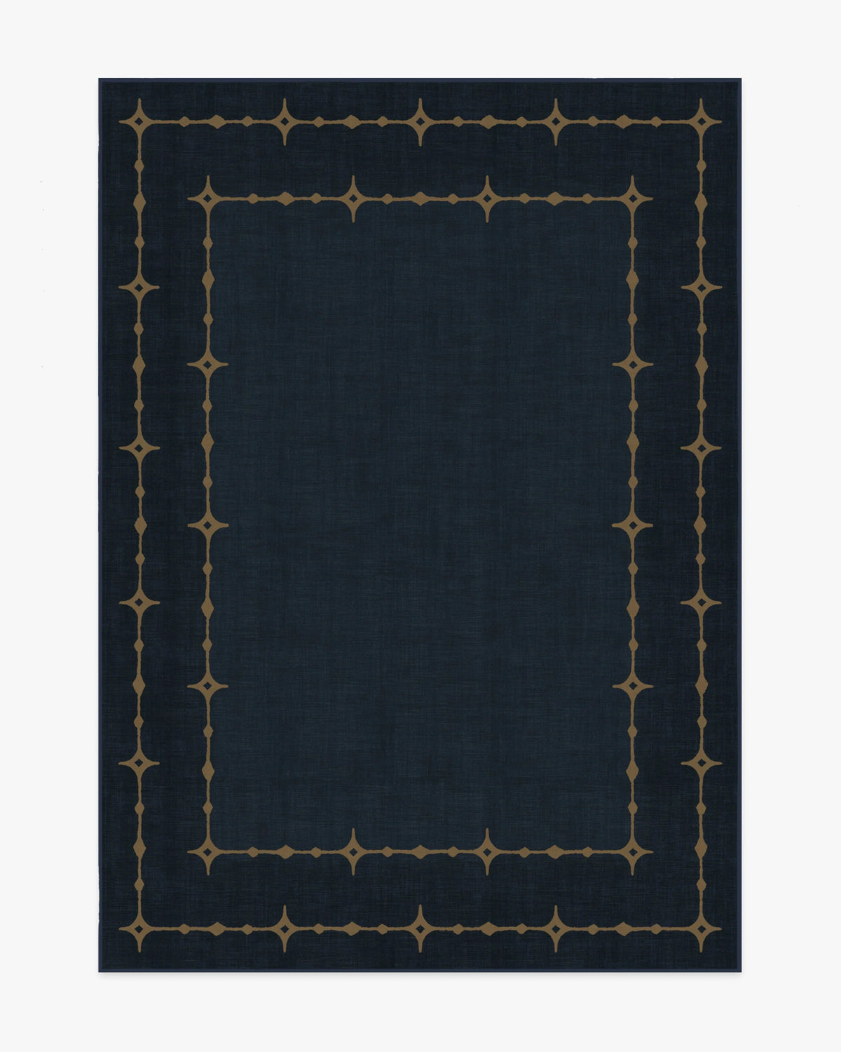 Sparkle Border Dark Navy Flatwoven Rug