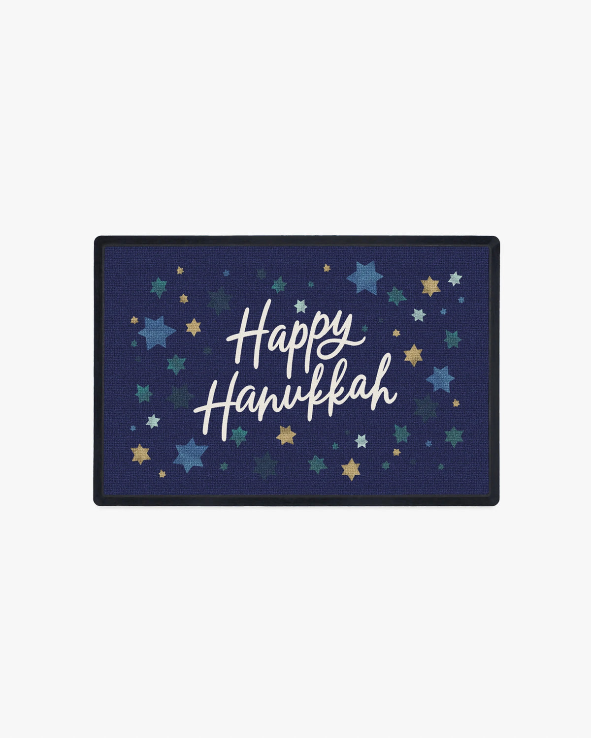 Happy Hanukkah Navy Doormat
