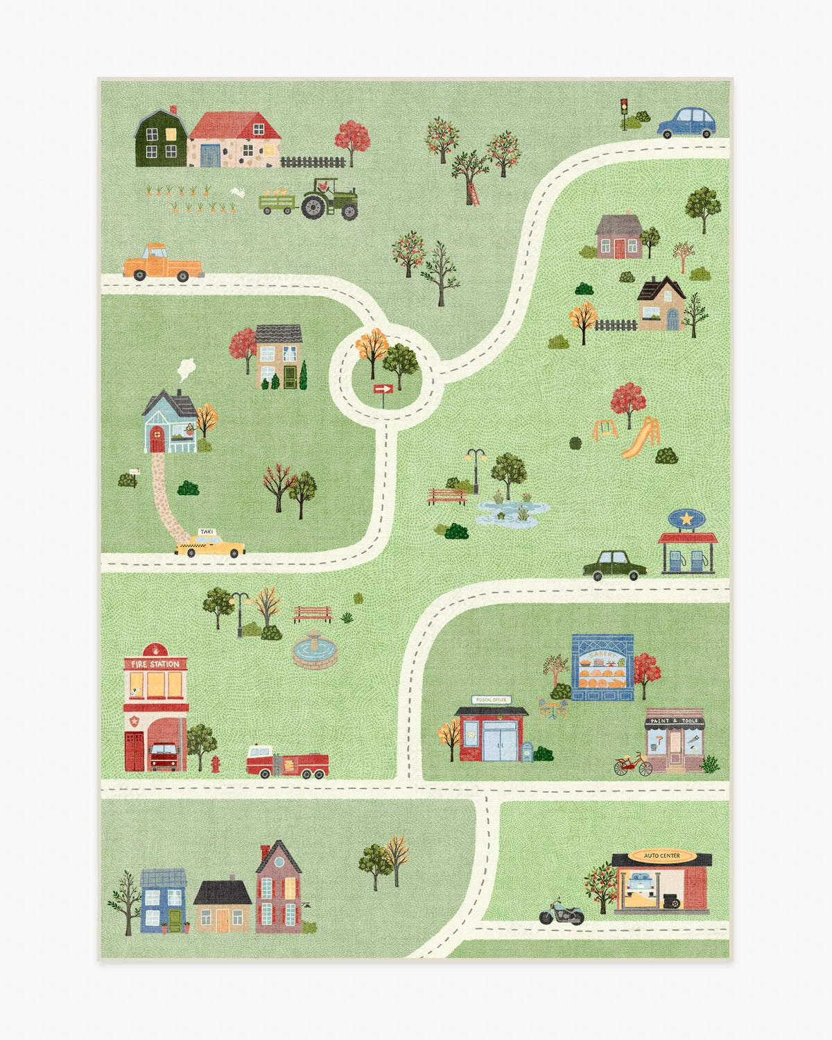 About Town Green Flatwoven Rug
