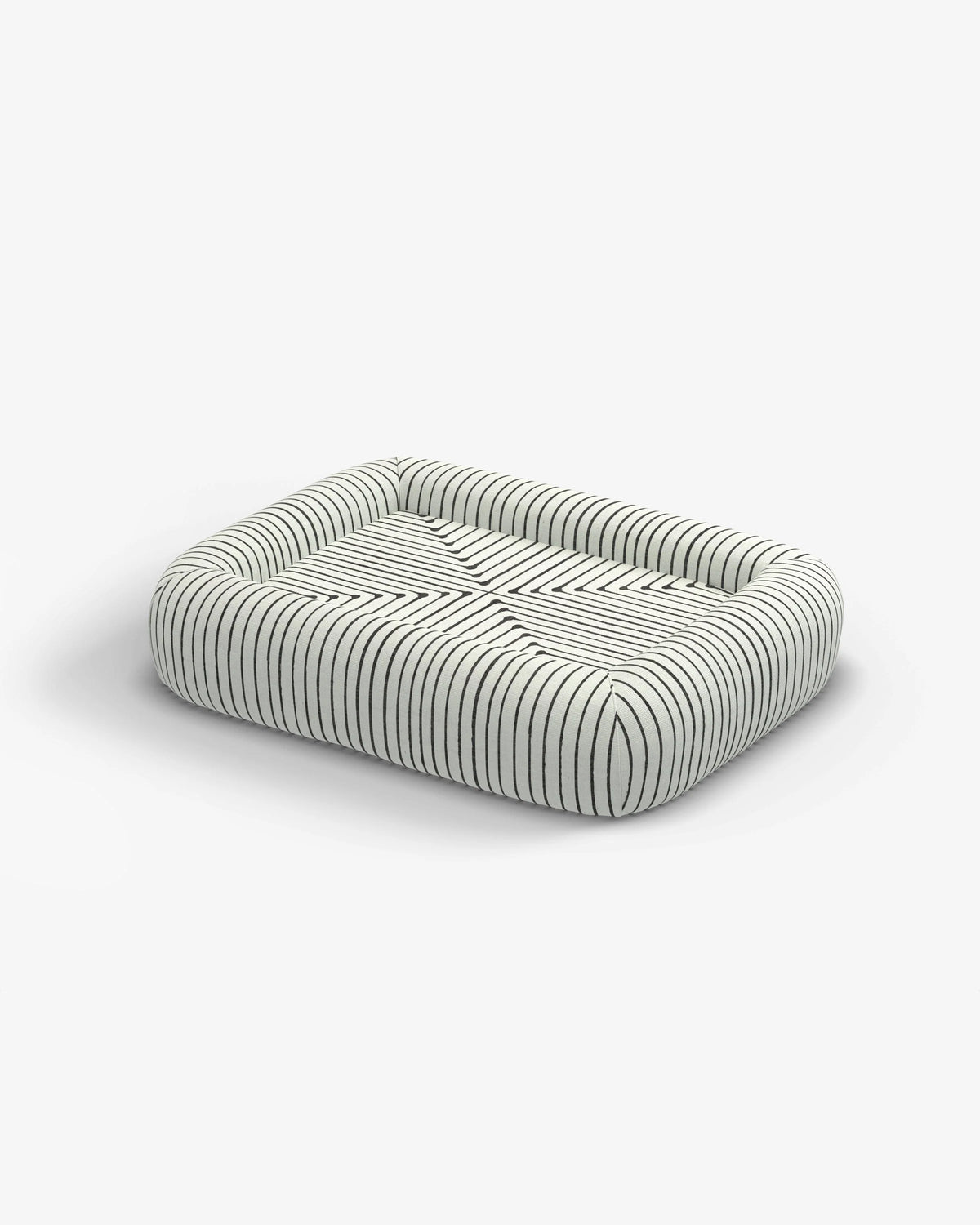 Inkdrop Ivory Woven Bolster Pet Bed by Jonathan Adler