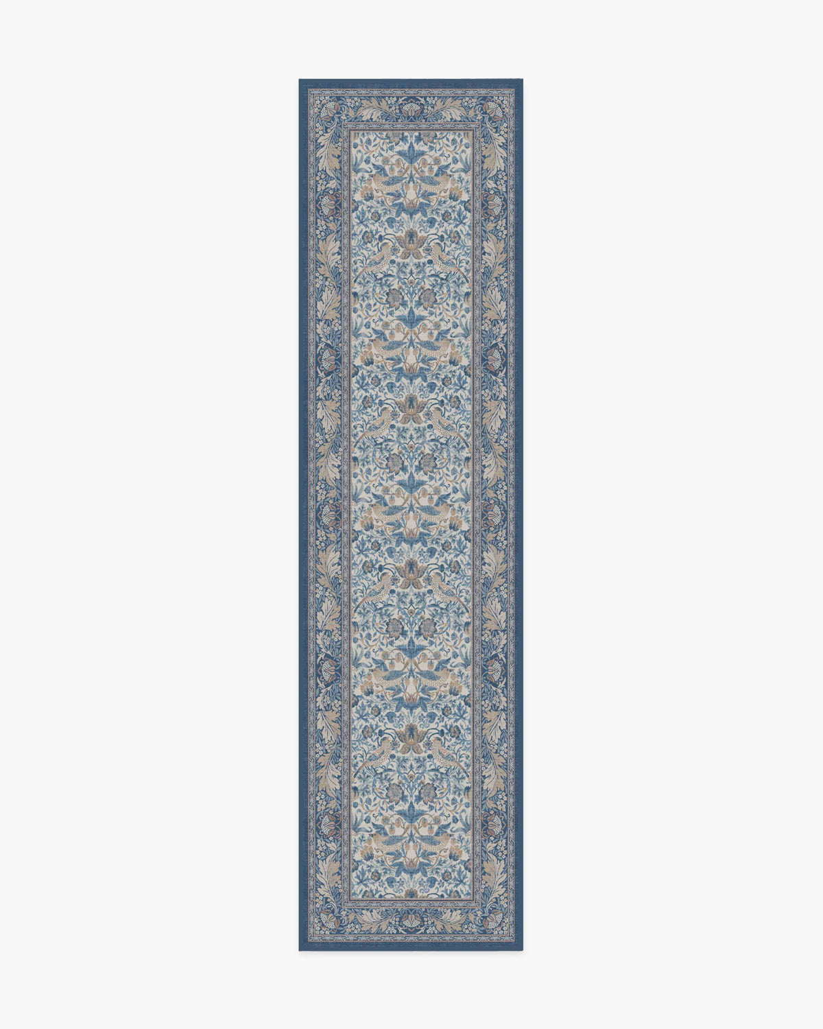 Strawberry Thief Indigo & Ivory Flatwoven Rug by Morris & Co.