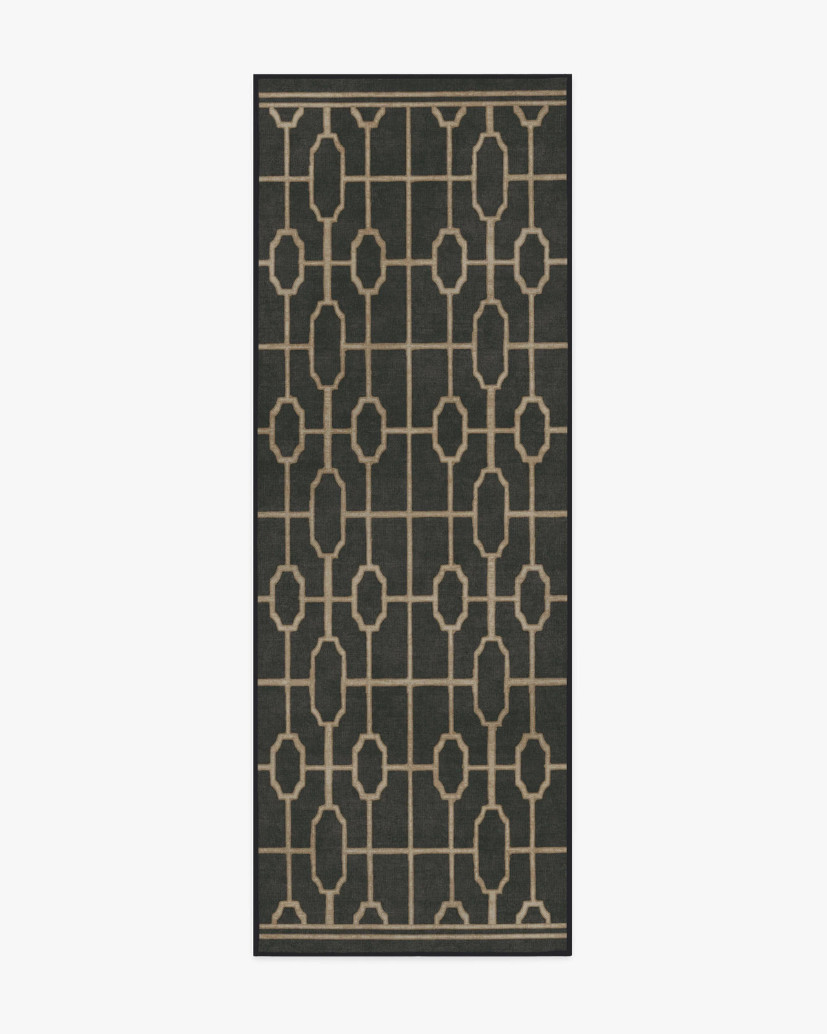 Diana Trellis Black & Gold Flatwoven Rug by The Hiltons
