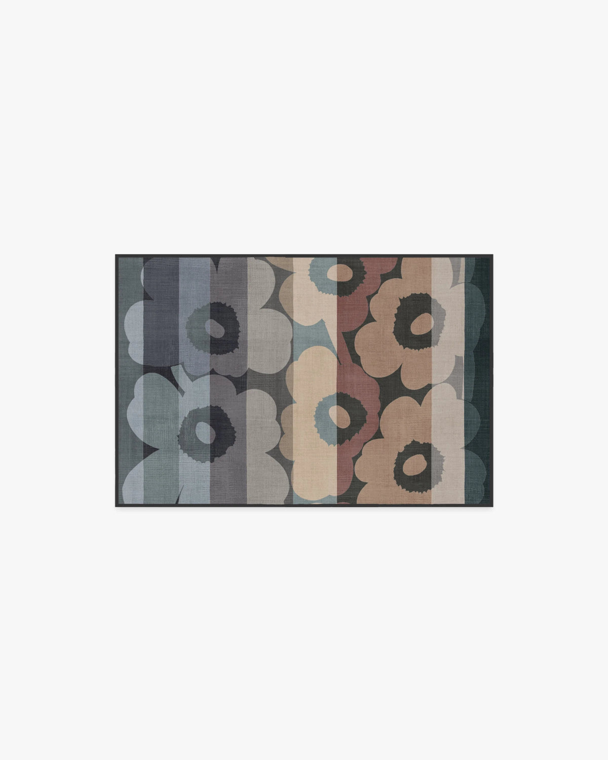 Unikko Ralli Charcoal Multicolor Flatwoven Rug by Marimekko