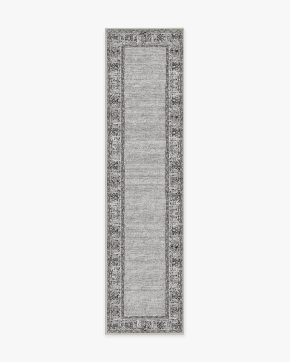 Vintage Daisy Bordered Grey Rug
