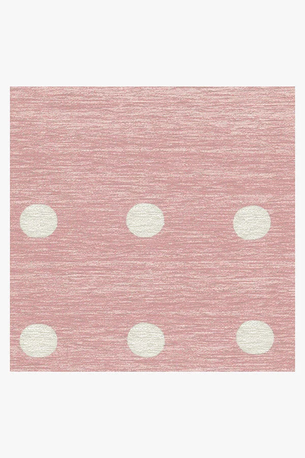 Dot Border Pink Flatwoven Rug