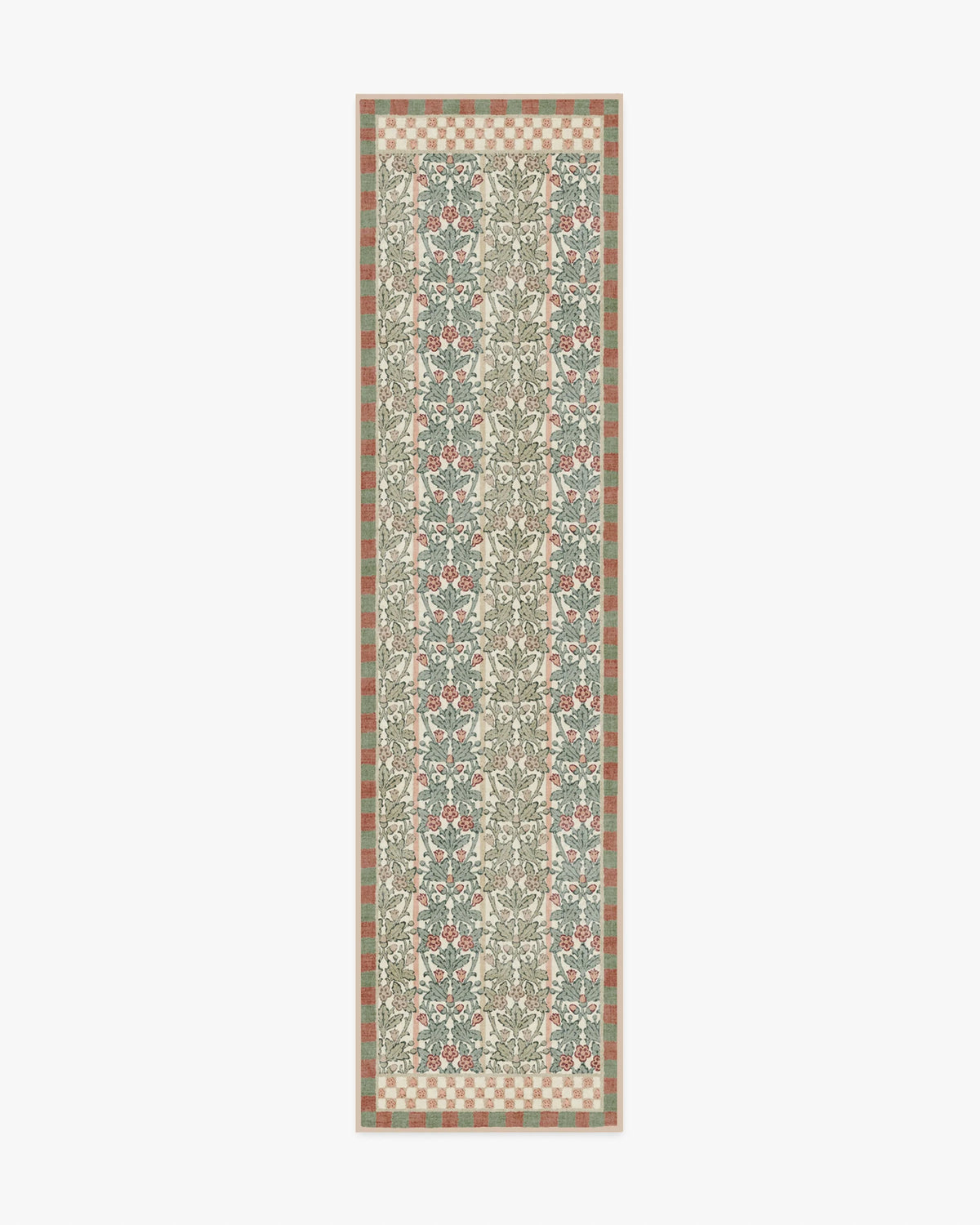 Oak & Blossom Sage & Coral Flatwoven Rug by Morris & Co.