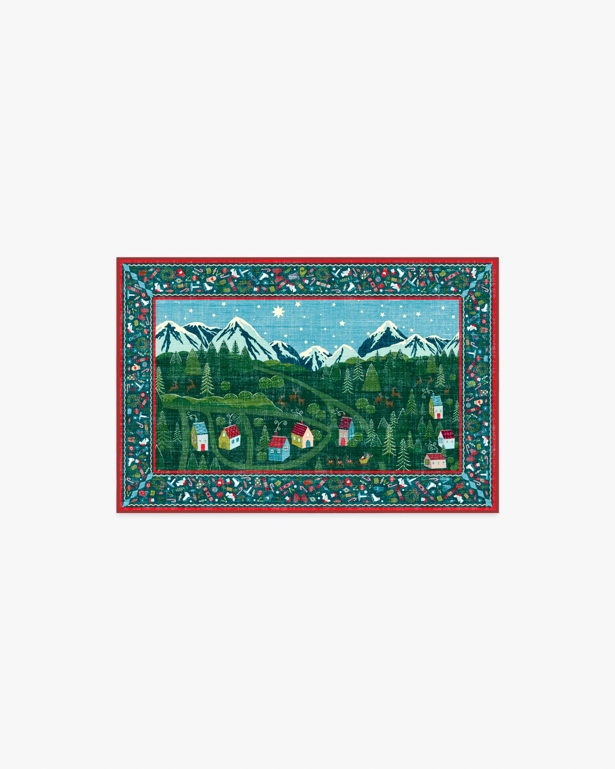 Merry Village Green Flatwoven Rug