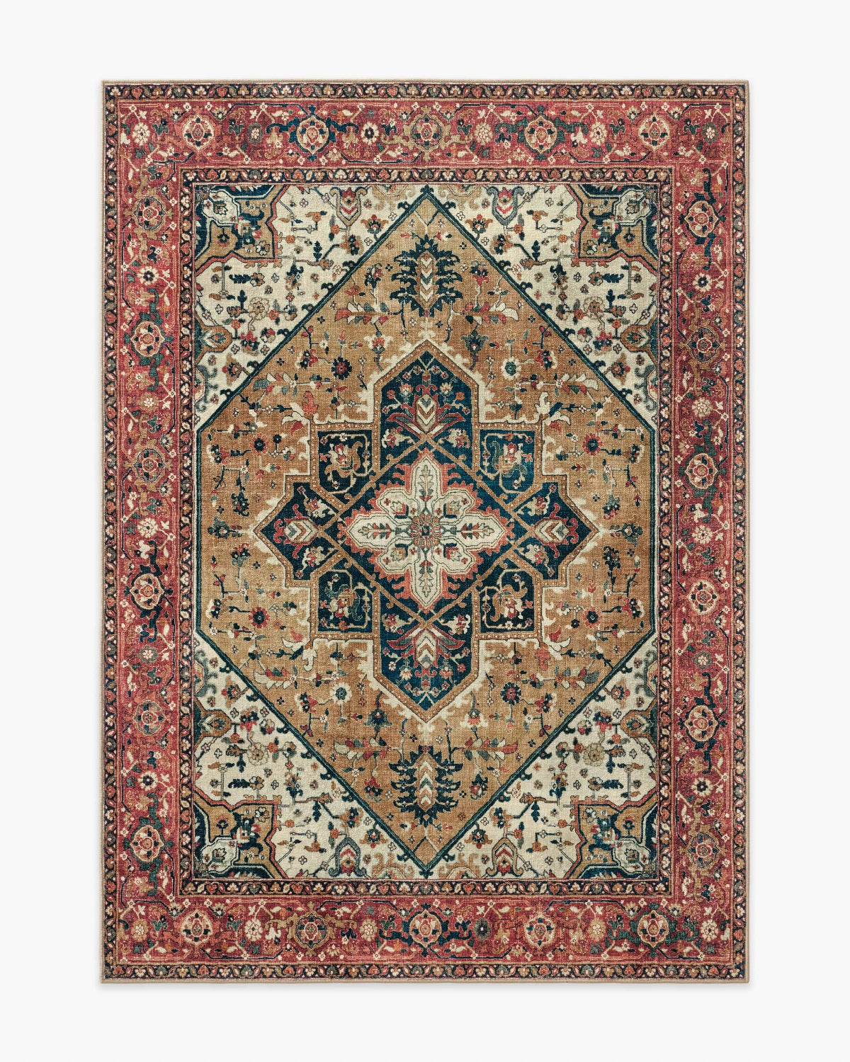 Santiago Camel & Scarlet Rug