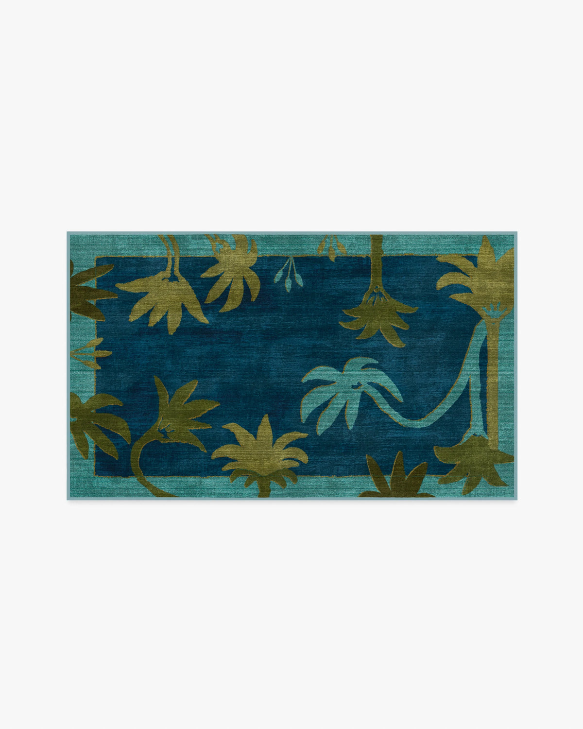 Sabal Blue & Teal Flatwoven Rug by Jungalow