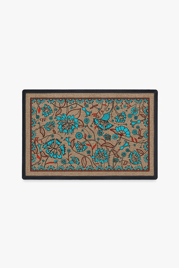 Spring Has Sprung Turquoise Doormat by Iris Apfel