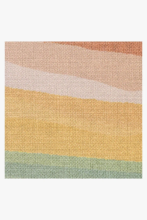 Watercolor Waves Copper Jade Outdoor Rug