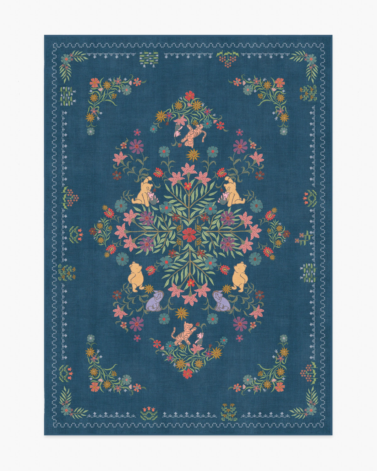 Friendship Garden Blue Multicolor Flatwoven Rug