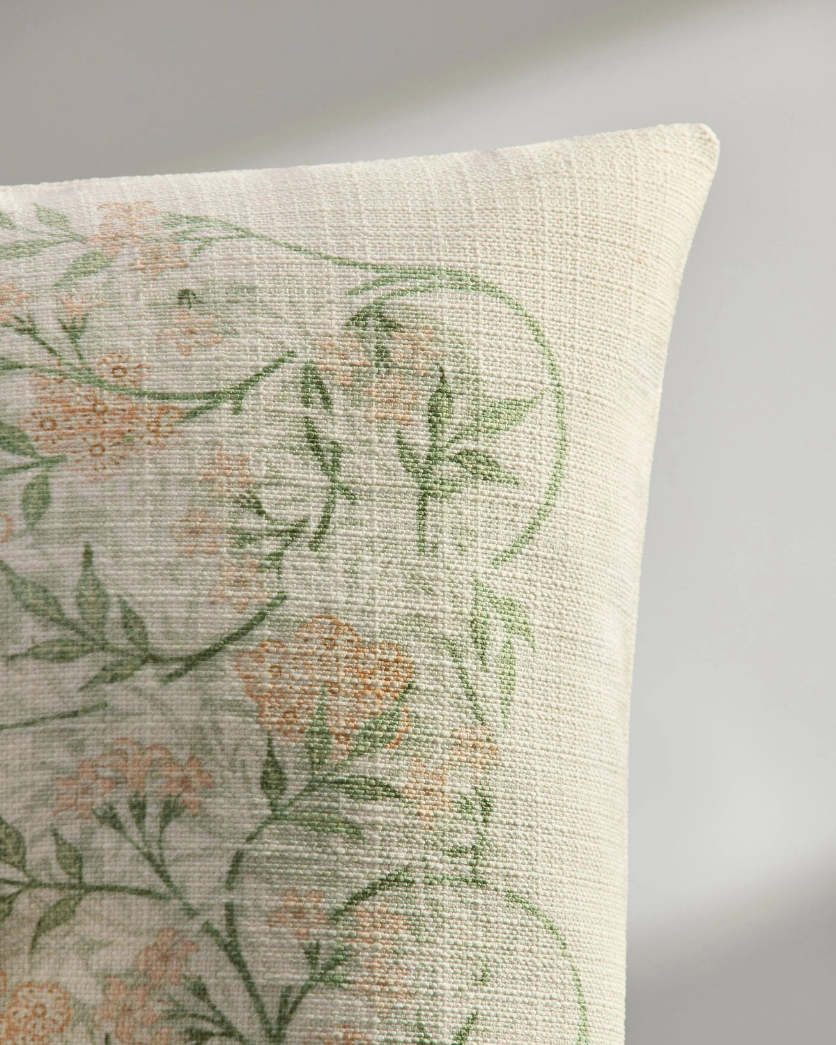 Jasmine Soft Sage Woven Throw Pillow by Morris & Co.