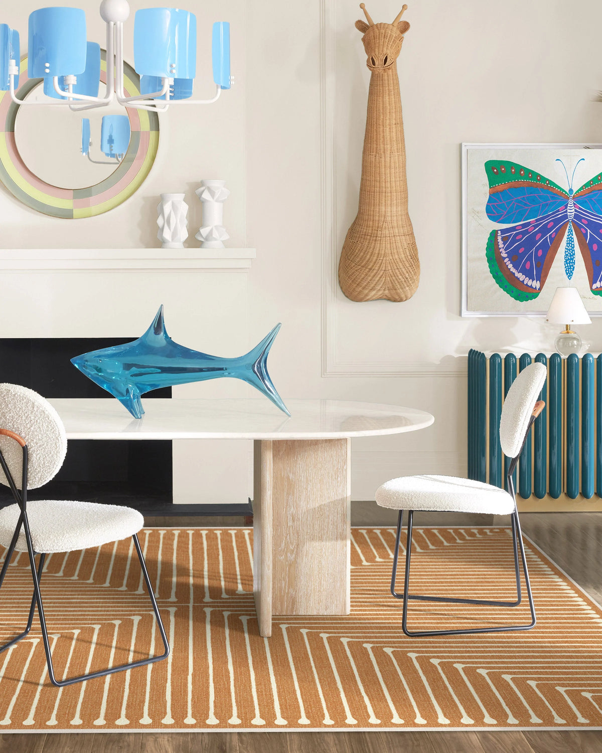 Inkdrop Copper Flatwoven Rug by Jonathan Adler