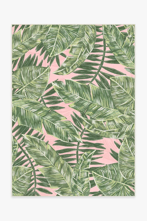 Filifera Palm Pink Outdoor Rug