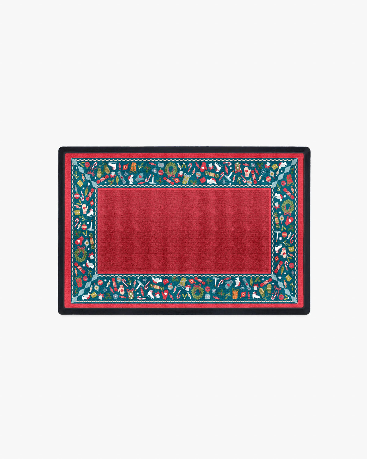 Bauble Border Red & Blue Doormat