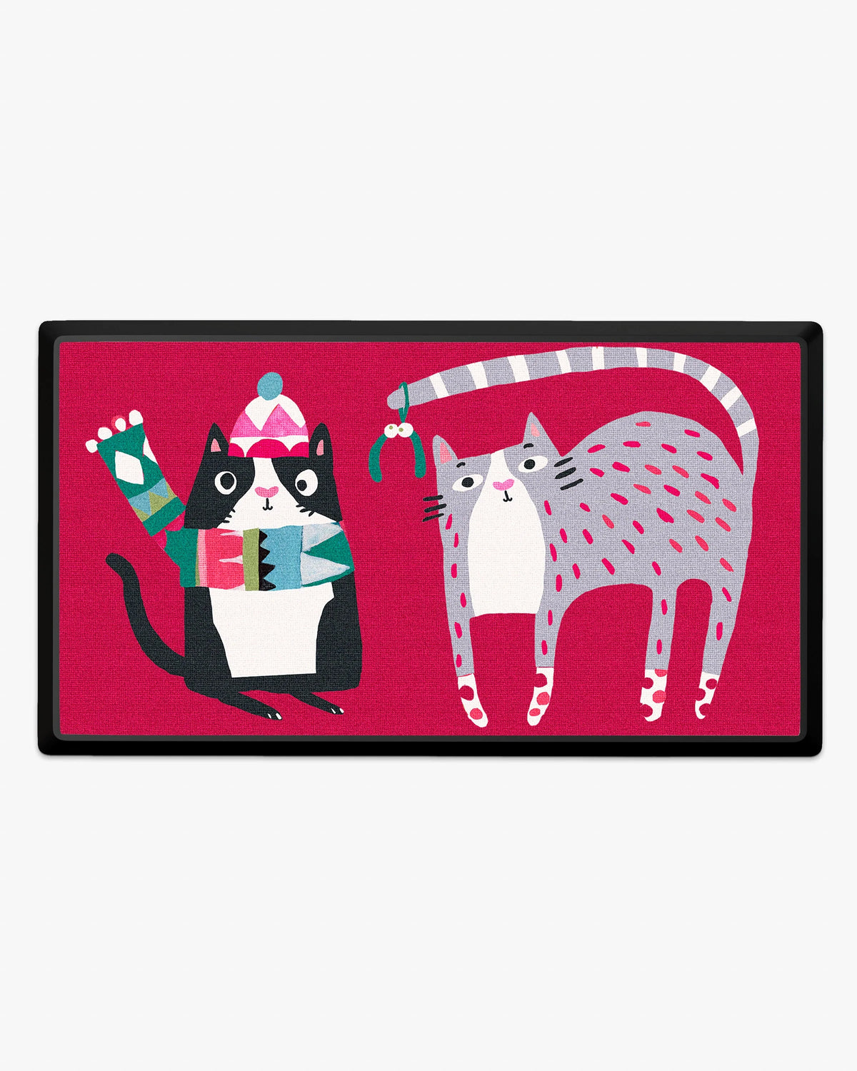 Festive Felines Red Large Doormat
