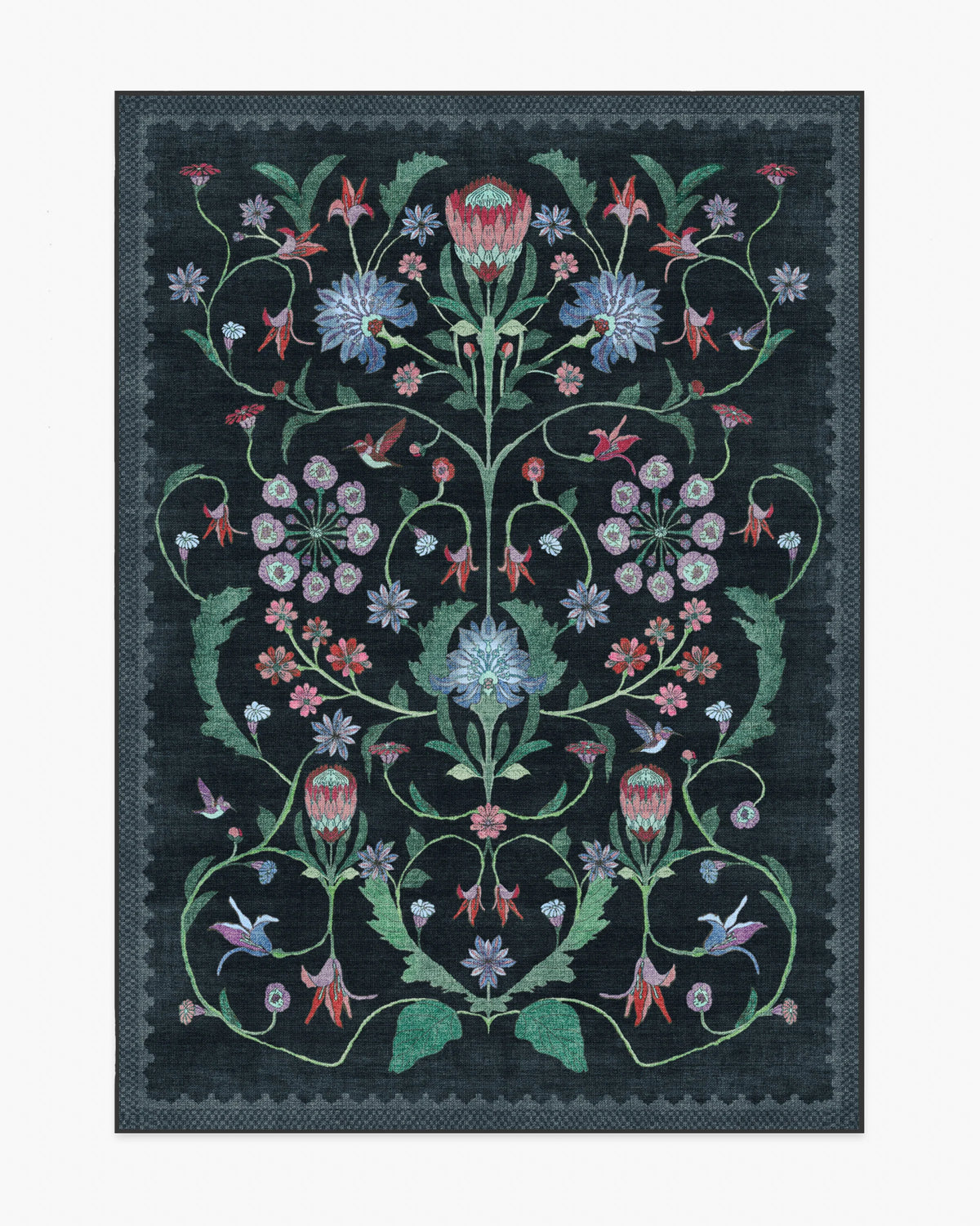 Protea Charcoal Rug by Iris Apfel