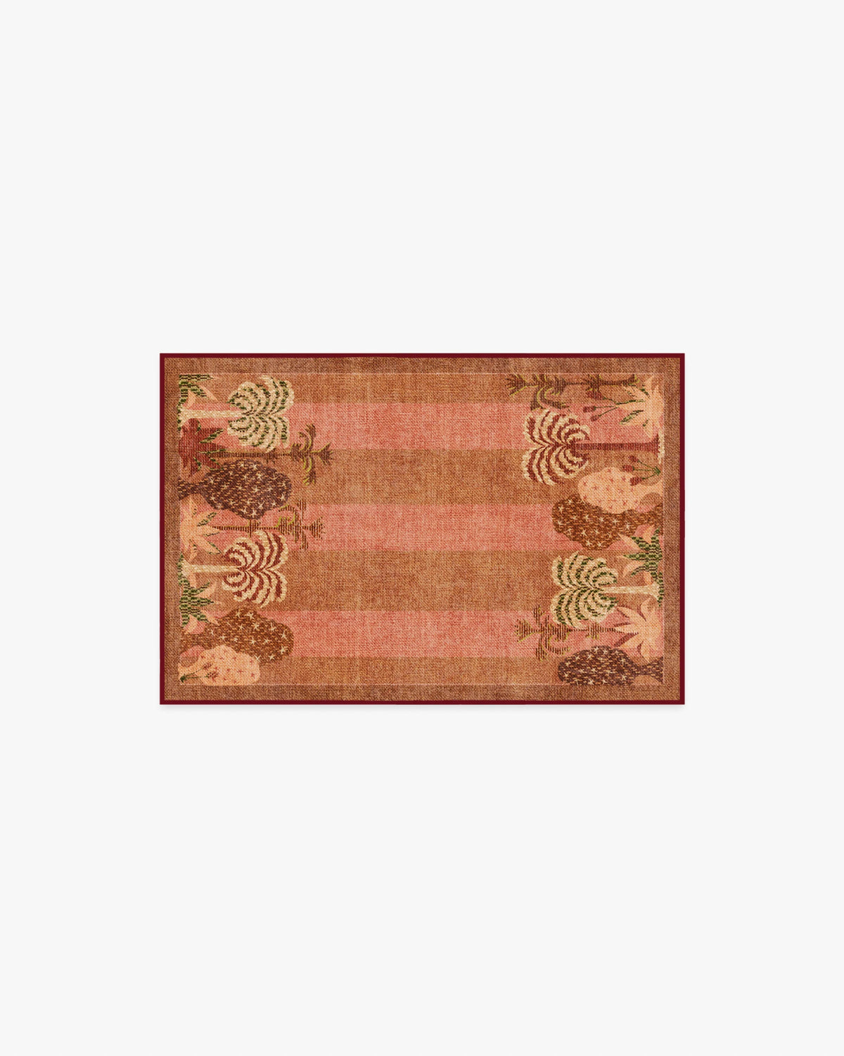 Palmistry Pinstripe Warm Brown Flatwoven Rug by Jungalow