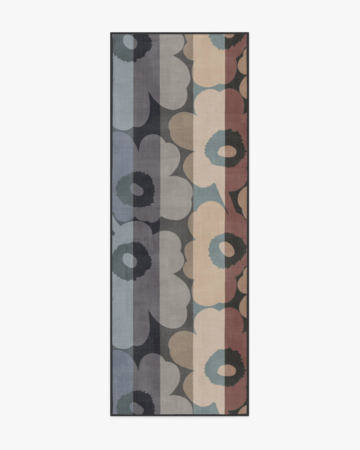 Unikko Ralli Charcoal Multicolor Flatwoven Rug by Marimekko
