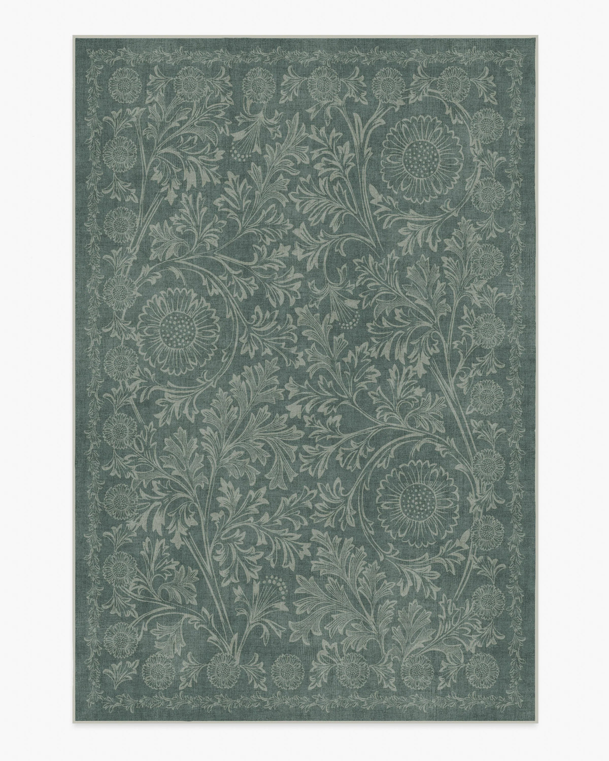 Chamomile Teal Green Rug by Morris & Co.