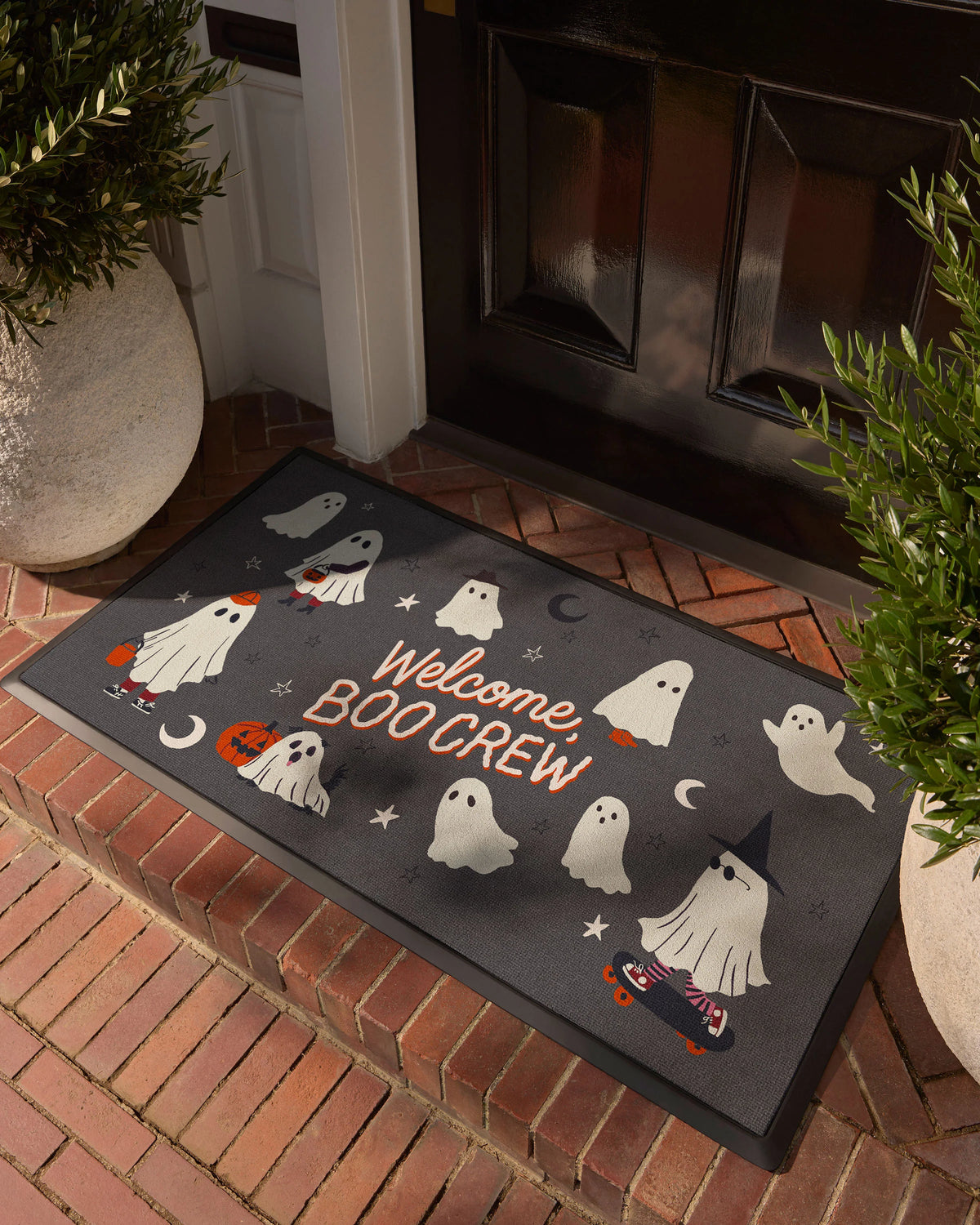 Welcome Boo Crew Grey Large Doormat Rug