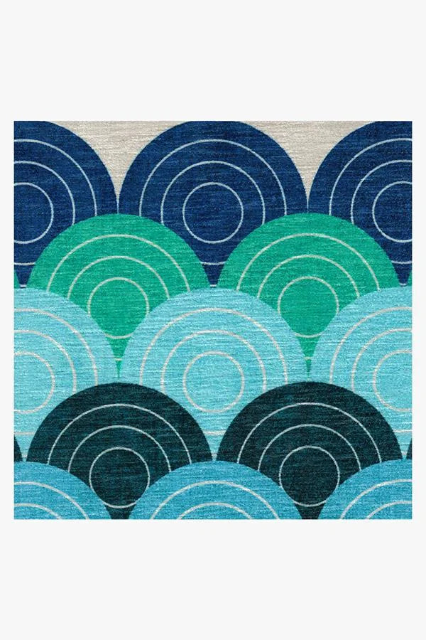 Biba Blue Green Flatwoven Rug by Jonathan Adler