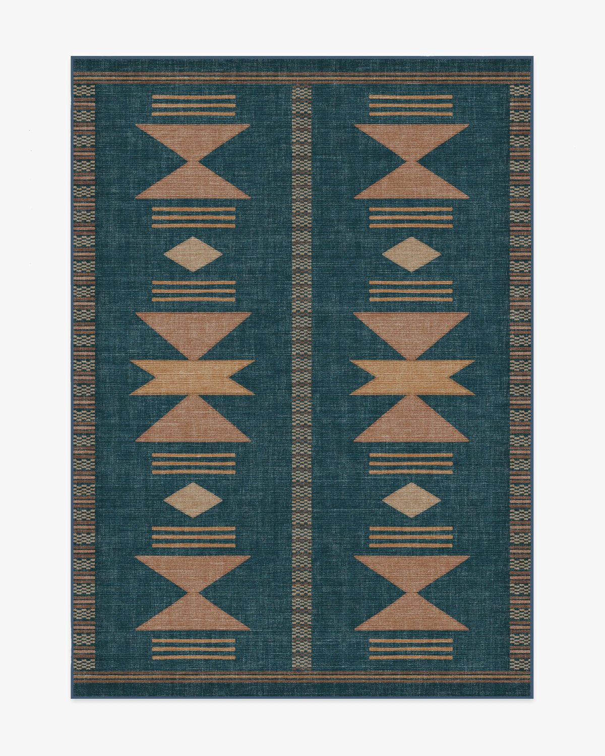 Lark Blue & Rose Flatwoven Rug