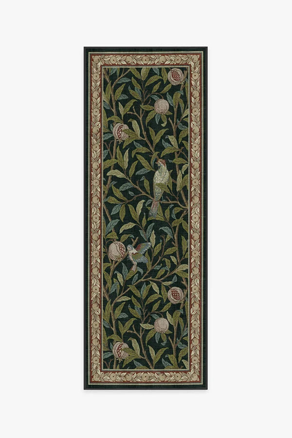 Bird & Pomegranate Teal Green Rug by Morris & Co.