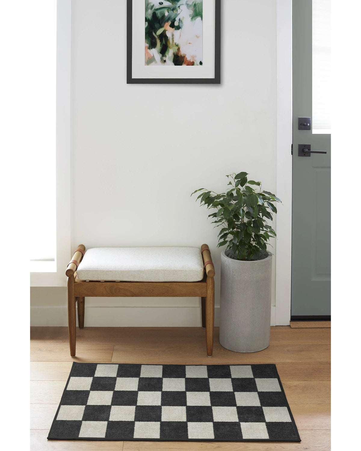 Jaque Checkered Black Flatwoven Rug