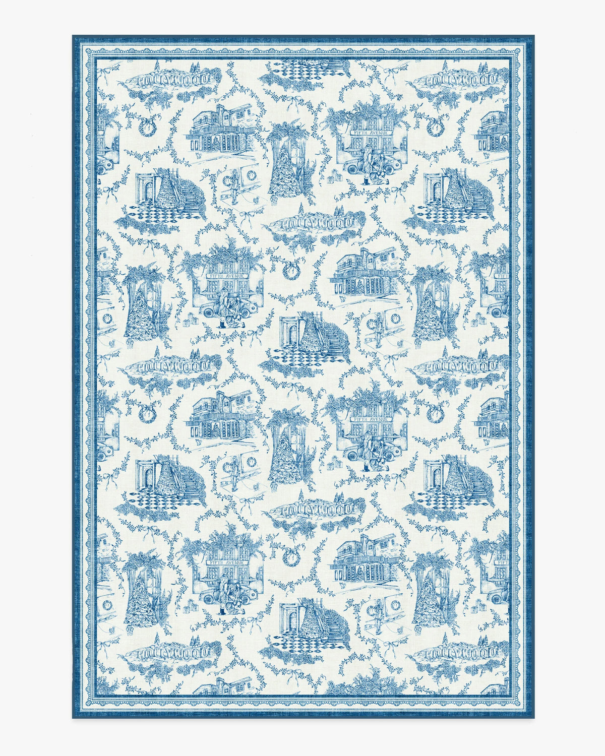 Home Sweet Home Toile Ivory & Navy Rug by The Hiltons