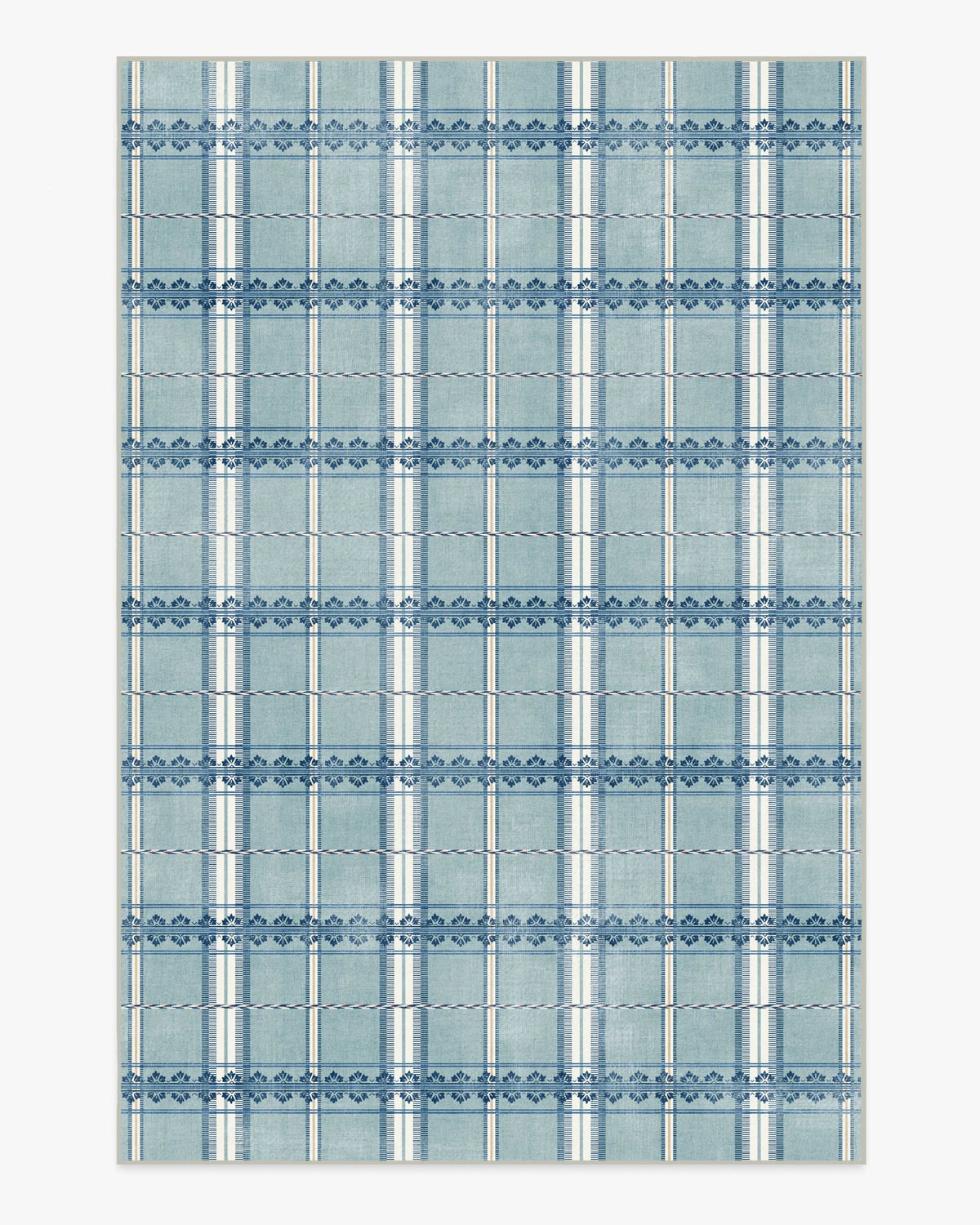 Hanover Check Teal Rug by Morris & Co.