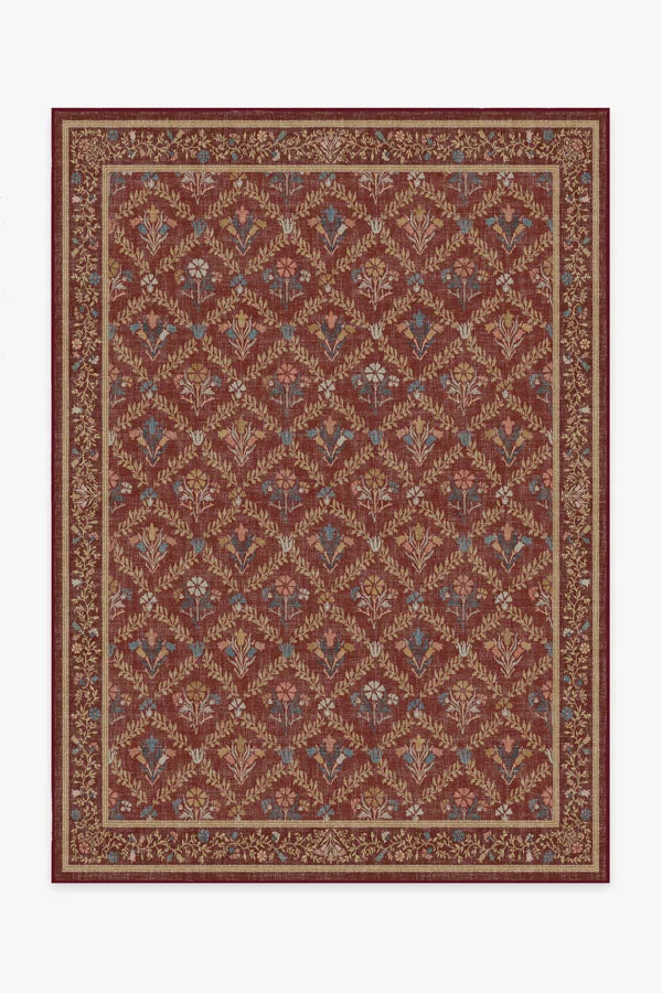 Bellflowers Amber Red Rug by Morris & Co.