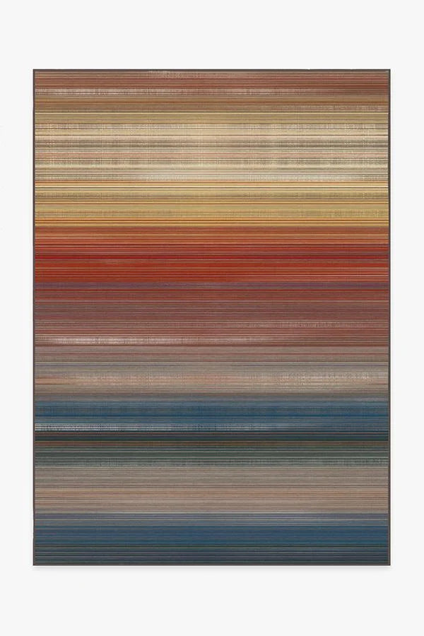 Linear Striped Multicolor Flatwoven Rug