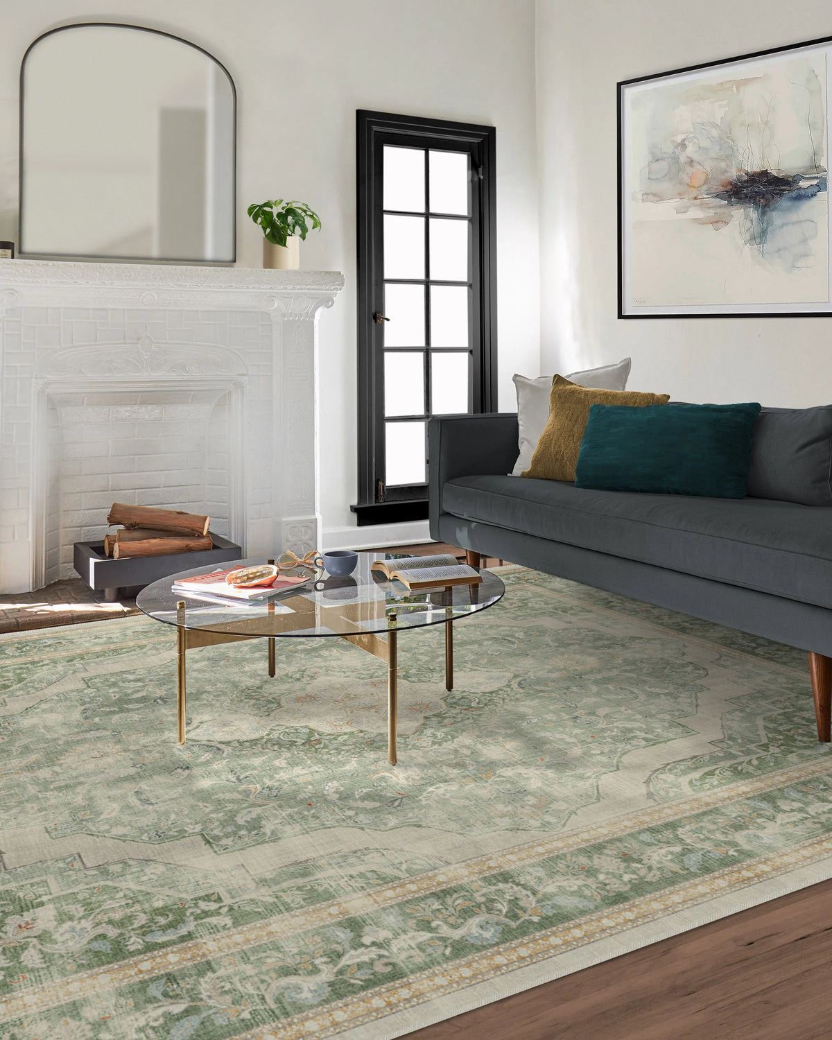 Adeline Natural Sage Flatwoven Rug