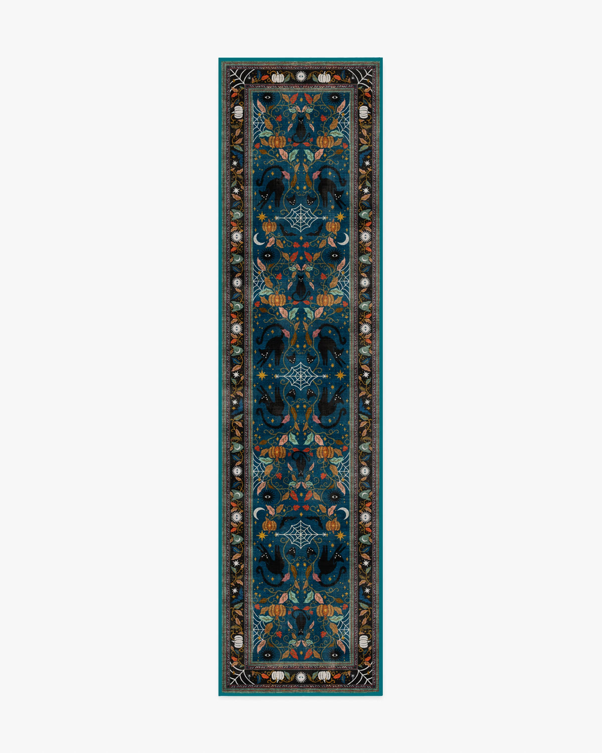 Spooky Purrsian Midnight Multicolor Rug