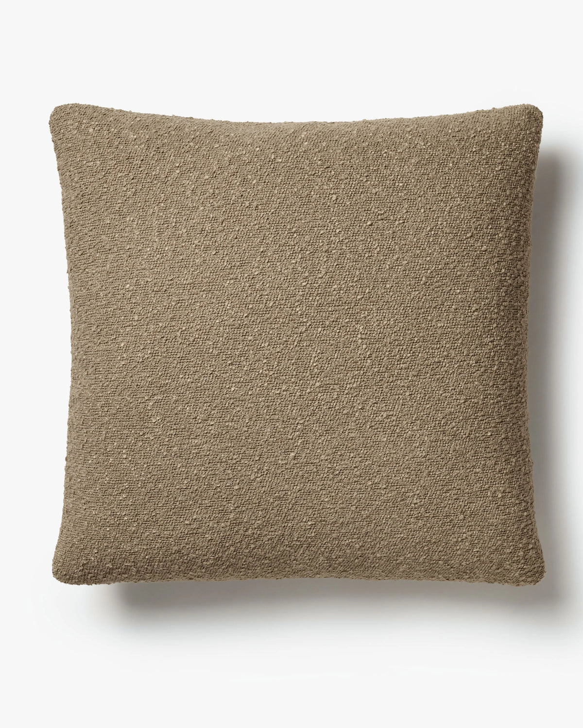 Warm Taupe Boucle Throw Pillow