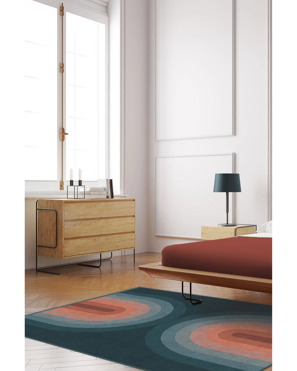 Absida Teal Flatwoven Rug
