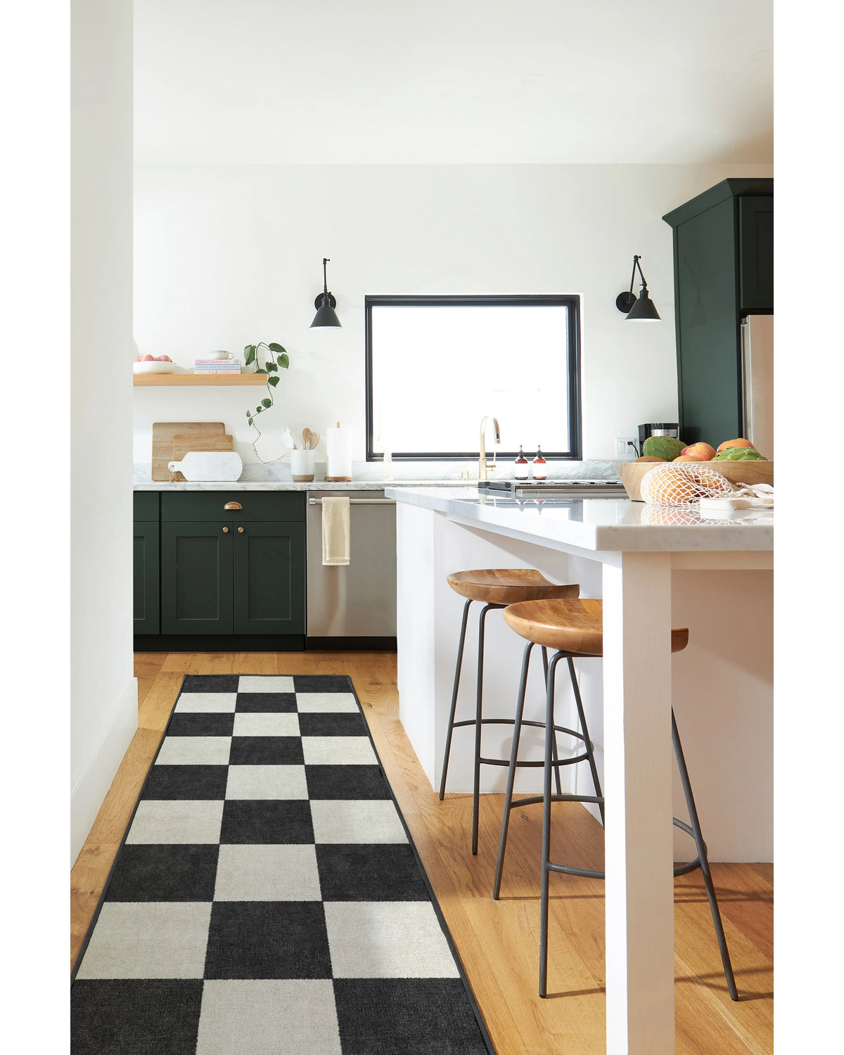 Jaque Checkered Black Flatwoven Rug