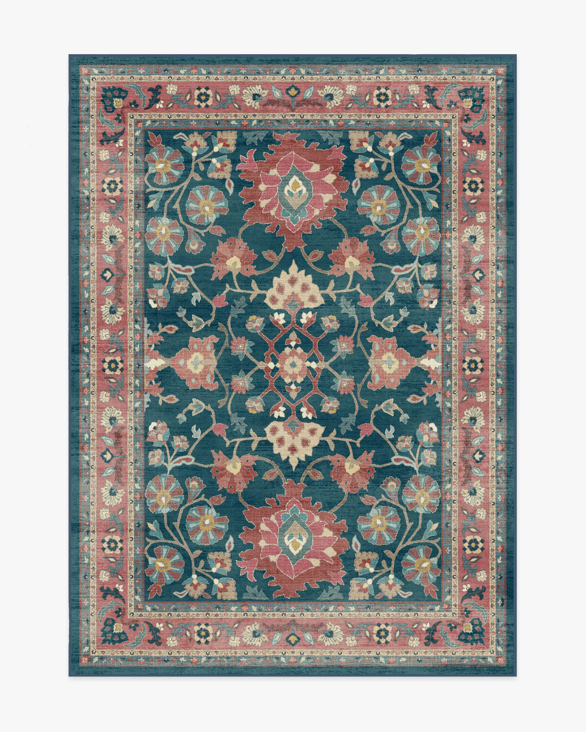 Calabria Navy & Cayenne Flatwoven Rug