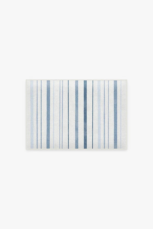 Harbor Stripe Blue Bath Mat