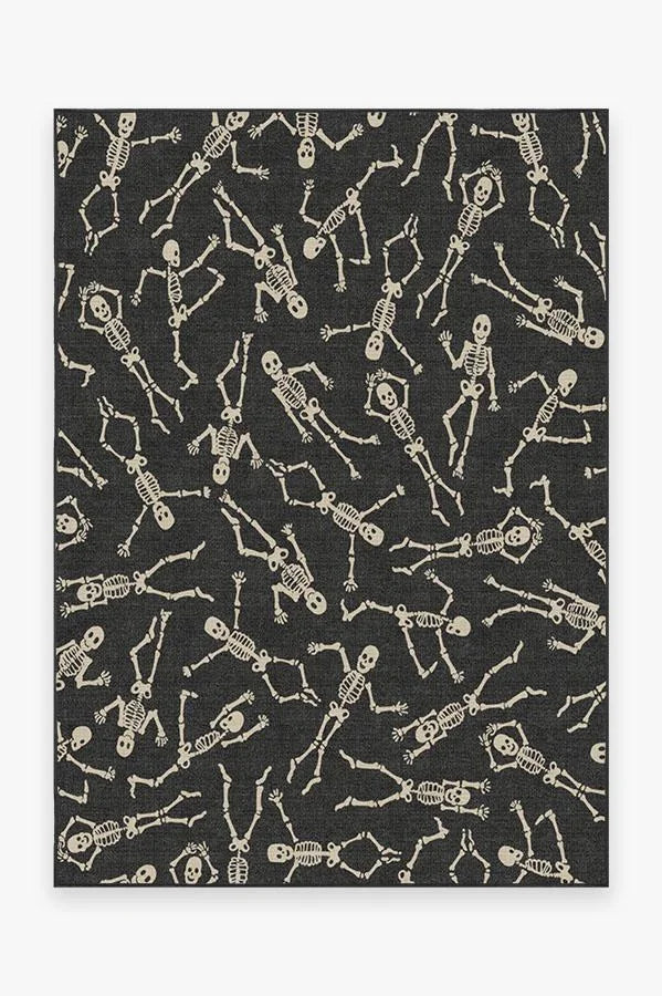 Bone Dance Black Flatwoven Rug