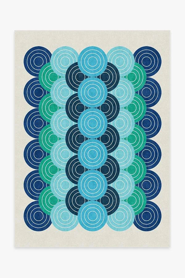 Biba Blue Green Flatwoven Rug by Jonathan Adler