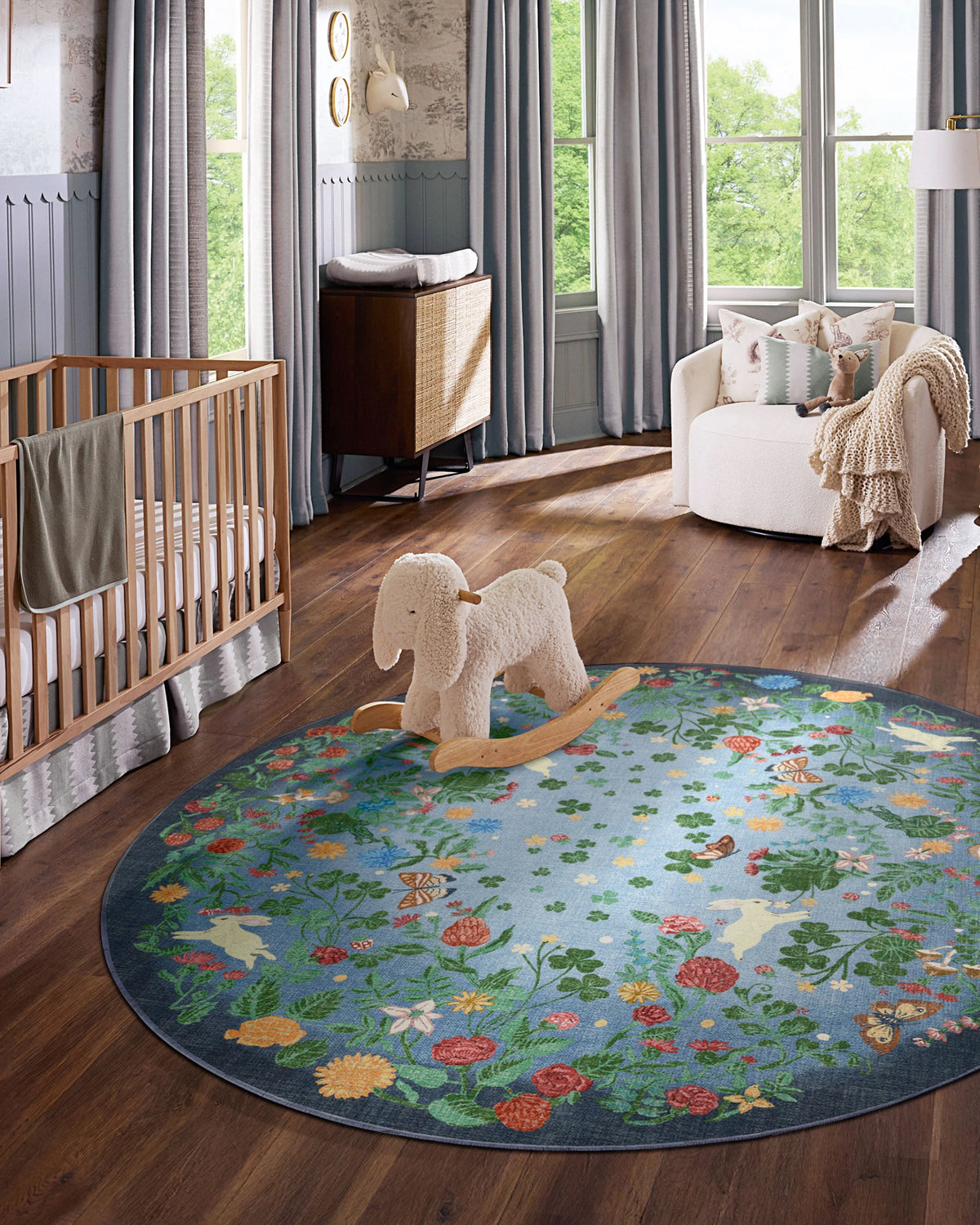 Lily Pad Midnight Multicolor Flatwoven Rug